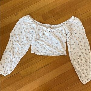 Floral Off-Shoulder White Top